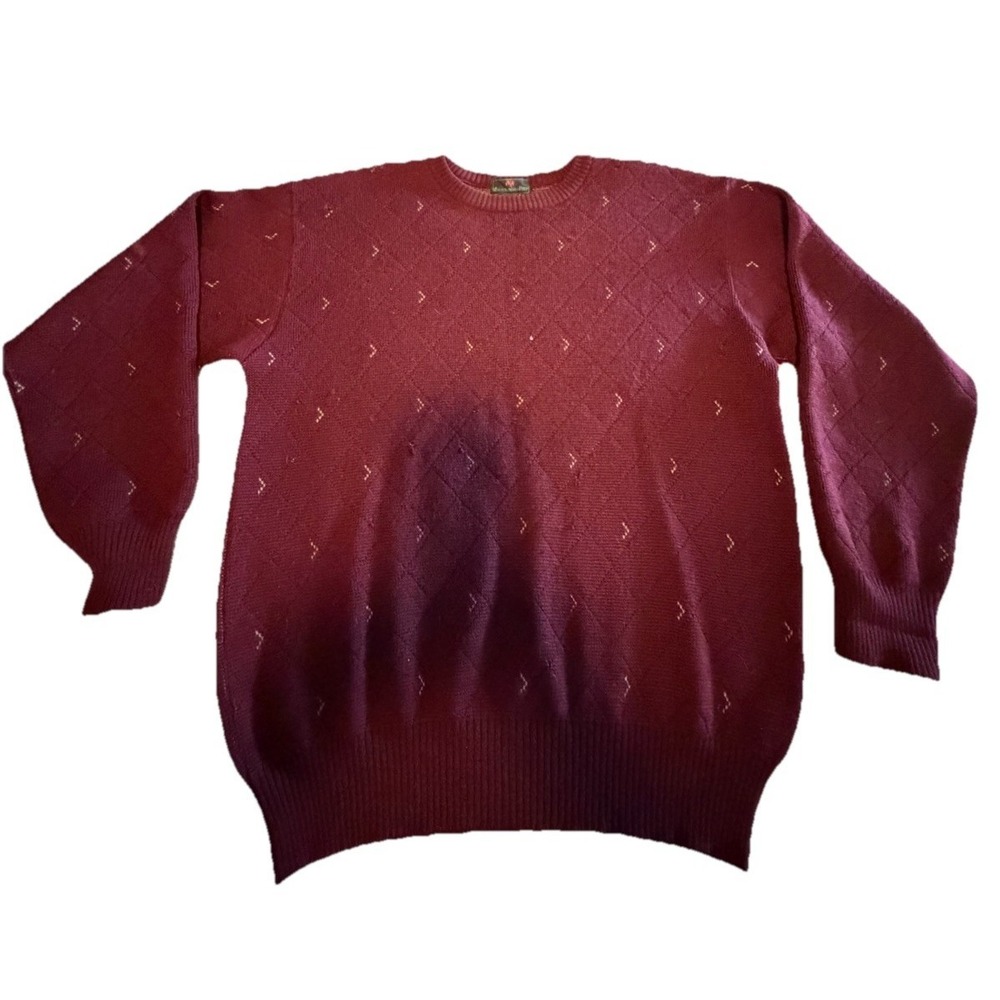 Vtg 90s Abercrombie & Fitch Wool Sweater -Burgandy Y2K Preppy Grunge Men's Large